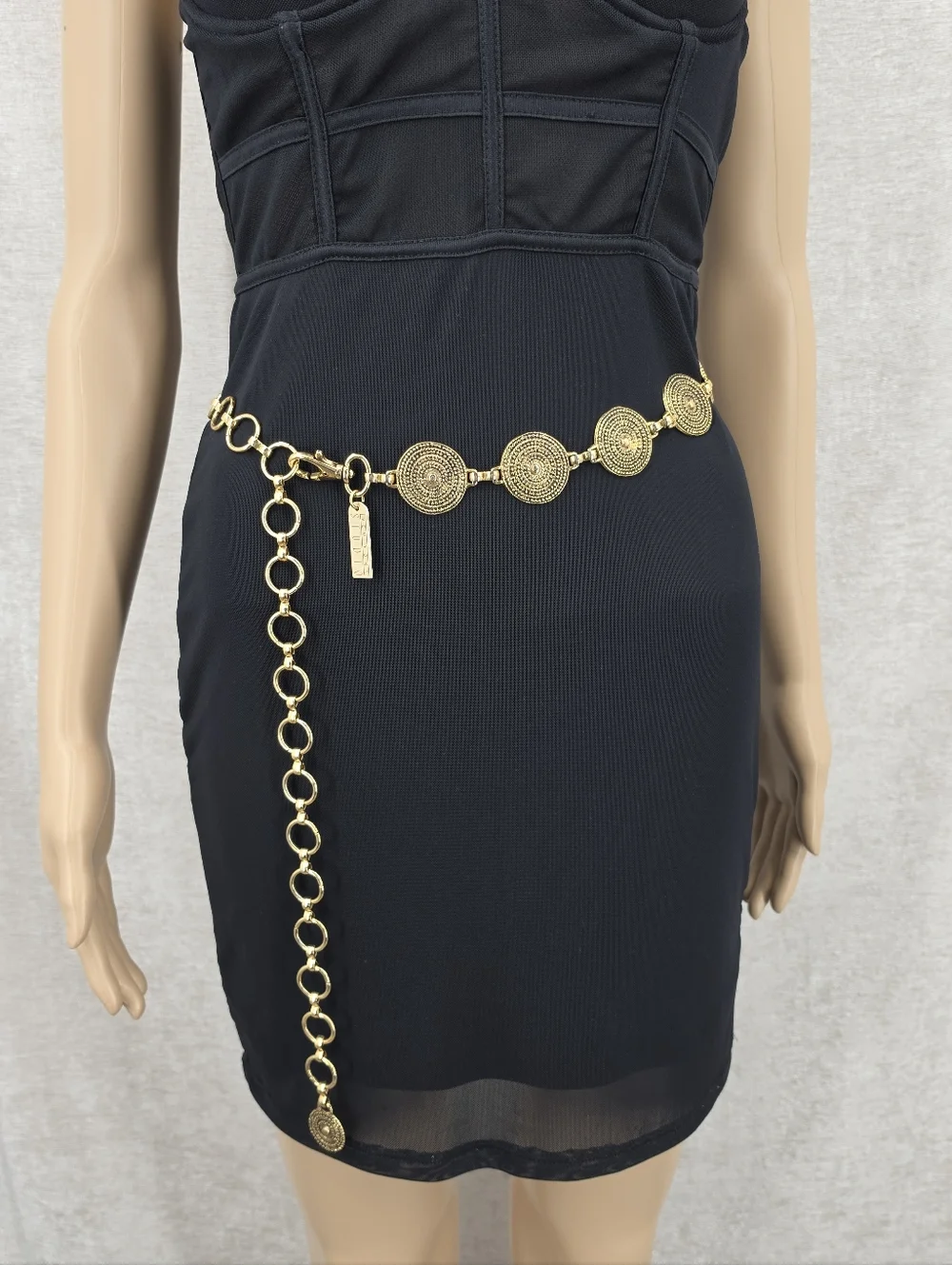 Vintage Italian Gold Medallion Chain Belt - Picture 4 of 9